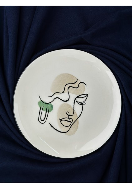 El Yapımı Beyaz Seramik Pasta Tabağı 6'lı Set modelleri