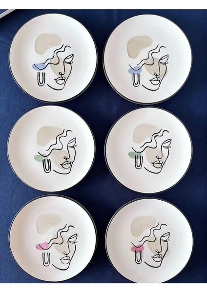 El Yapımı Beyaz Seramik Pasta Tabağı Seti, 6'lı, Şık ve Kaliteli. indirimleri