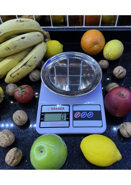 10KG Mutfak Tartısı, 1gr Hassasiyet, Paslanmaz Malzeme, Kefeli, Pratik ve Güvenilir