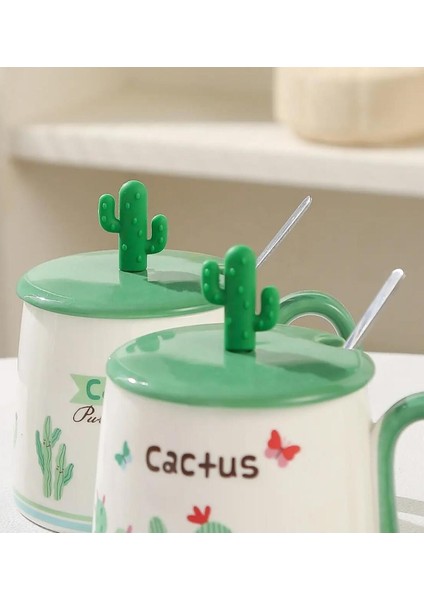 Çok Renkli Kaktüs Temalı Seramik Kupa, Şık ve Neşeli Tasarım modelleri