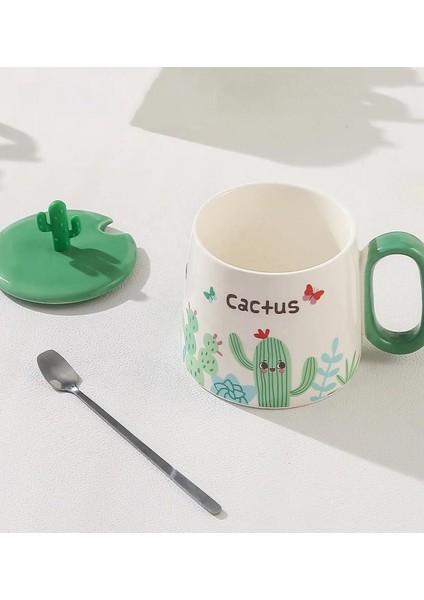 Çok Renkli Kaktüs Temalı Seramik Kupa, Şık ve Neşeli Tasarım fırsatları