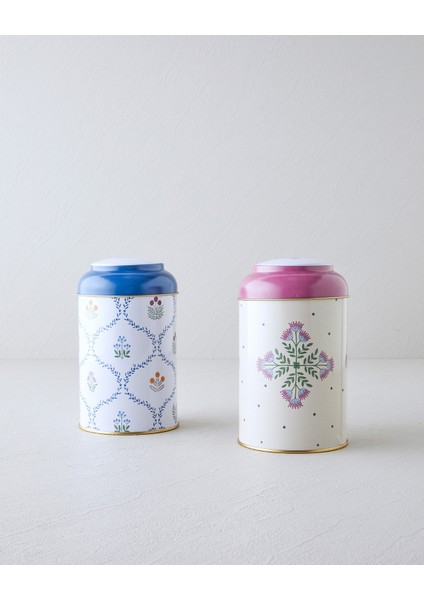 Renkli 2'li 1.1 Litre Teneke Kavanoz Seti, Şık ve Fonksiyonel Saklama Çözümü