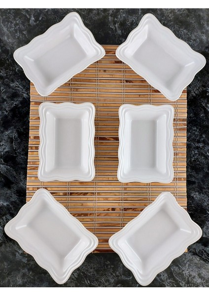 6'lı Seramik Kahvaltılık Çerezlik Takımı, Beyaz, 14X10,5X3,5CM fırsatları