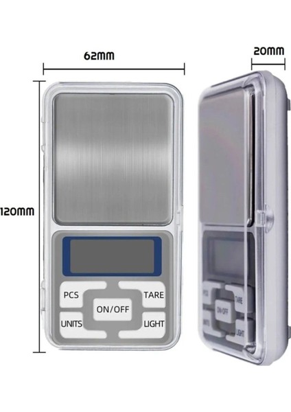 Dijital Hassas Elektronik Cep Terazisi 200 G / 0.01 G, Metalik Gri fiyatları