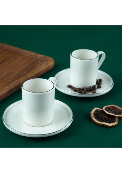 Beyaz 4'lü Türk Kahve Fincan Takımı, 90 Ml, 2 Kişilik, Şık ve Kullanışlı Set fiyatları