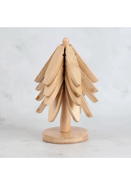 4'lü Ahşap ve Bambu Nihale Seti, Katlanır Bardak Altlığı, Şık ve Kullanışlı fiyatları