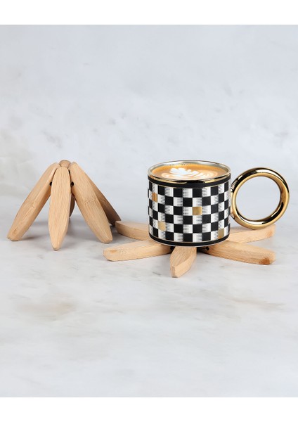 4'lü Ahşap ve Bambu Nihale Seti, Katlanır Bardak Altlığı, Şık ve Kullanışlı modelleri