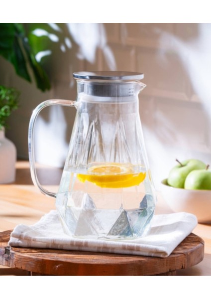 Bej Cam Sürahi 1800 Ml, Şık ve Kullanışlı Içecek Kabı