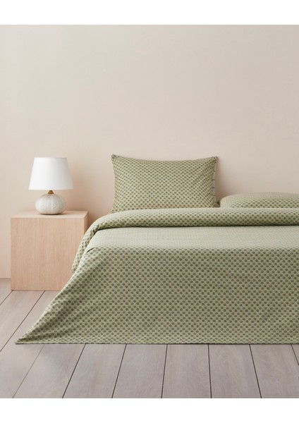 Bloomtopia Pamuk Tek Kişilik Nevresim Takımı 160X220 cm Yeşil