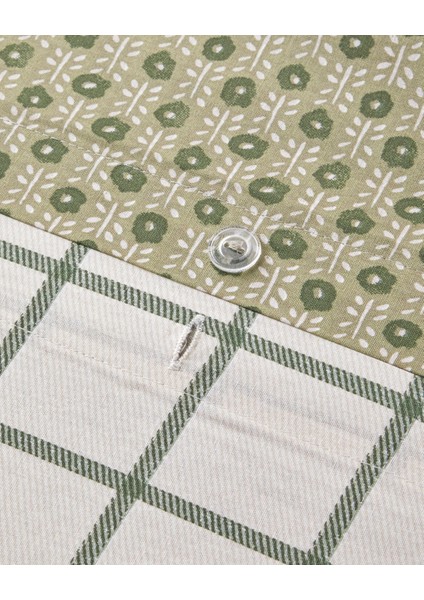 Bloomtopia Pamuk Tek Kişilik Nevresim Takımı 160X220 cm Yeşil