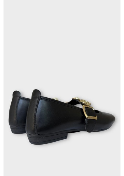 Kadın Inci ve Mühür Aksesuar Bantlı Babet Siyah indirimleri