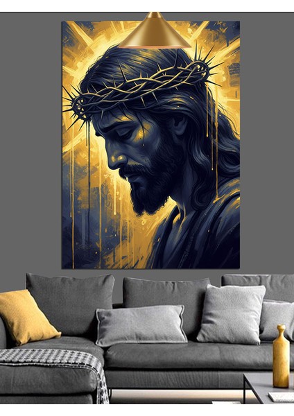 Dikenli Taçlı Isa Dekoratif Kanvas - Mdf Ahşap Tablo indirimleri