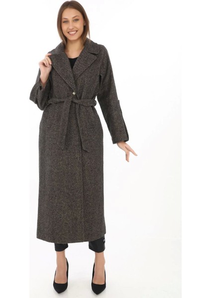 Kolu Apoletli Astarlı Kaşmir Kaşe Kaban - Füme fiyatları