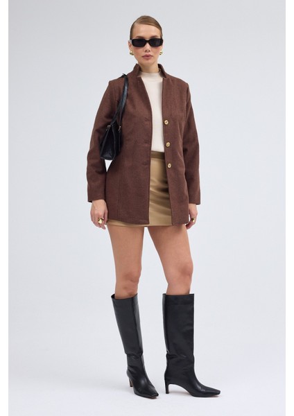 Tasarım Yaka Kısa Boy Kaşe Kaban fiyatları