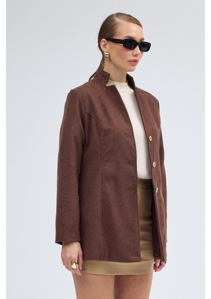 Tasarım Yaka Kısa Boy Kaşe Kaban modelleri