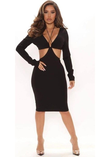 Kadın Full Dekolte Detay Fırsat Ürün Seksi Elbise fiyatları