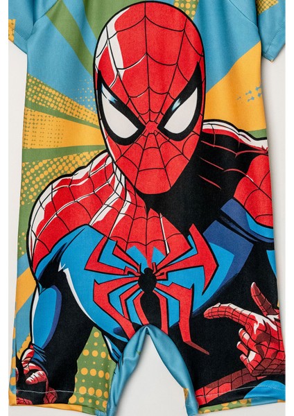 Baskılı Boneli Erkek Çocuk Yüzücü Mayosu