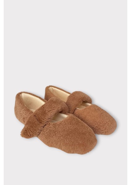 Tüylü Tek Kemer Cırtlı Panduf Kadın Ev Babeti Kahverengi fırsatları