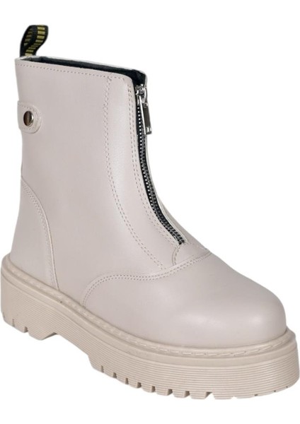 Önden Fermuarlı Kadın Bot Bej fiyatları