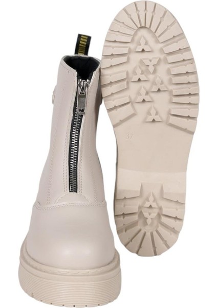 Önden Fermuarlı Kadın Bot Bej fırsatları