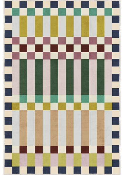 Geometrik Desenli Makinada Yıkanabilir Halı modelleri