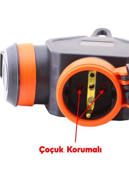 Seyyar Topraklı Monofaze Çoğaltıcı 3'lü Grup Priz Fiş 10 Metre Cca Kablo Uzatma Kablosu 3x1.5 mm indirimleri