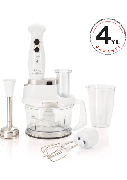 Çok Amaçlı Mutfak Robotu ve Blender Seti, Şık Beyaz Tasarım fiyatları