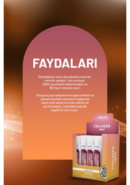 Collagen Shot Çarkıfelek Aromalı 15X25ML fiyatları