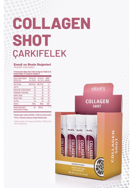 Collagen Shot Çarkıfelek Aromalı 15X25ML modelleri
