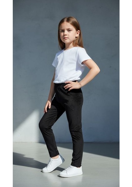 Kız Çocuk Kışlık Esnek Peluş Tayt 4-9 Yaş