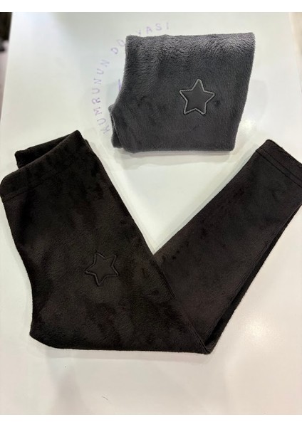 Kız Çocuk Kışlık Esnek Peluş Tayt 4-9 Yaş