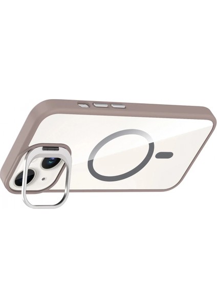 Apple iPhone 14 Remim Lensli Magsafe Standlı Kapak - Titan Gri modelleri