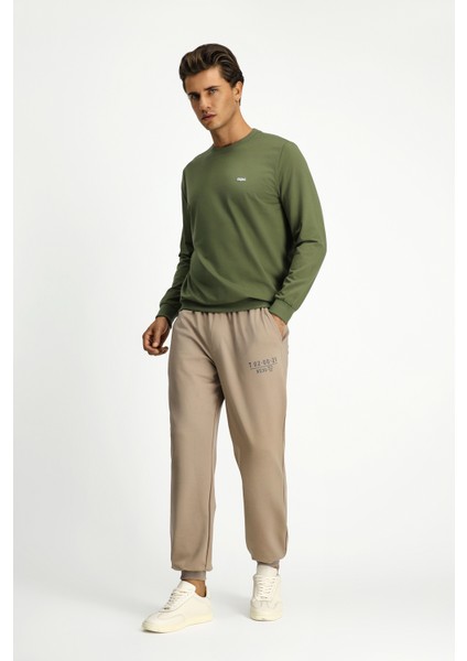 Bisiklet Yaka Regular Fit Nakışlı Pamuklu Sweatshirt fiyatları