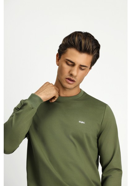 Bisiklet Yaka Regular Fit Nakışlı Pamuklu Sweatshirt modelleri