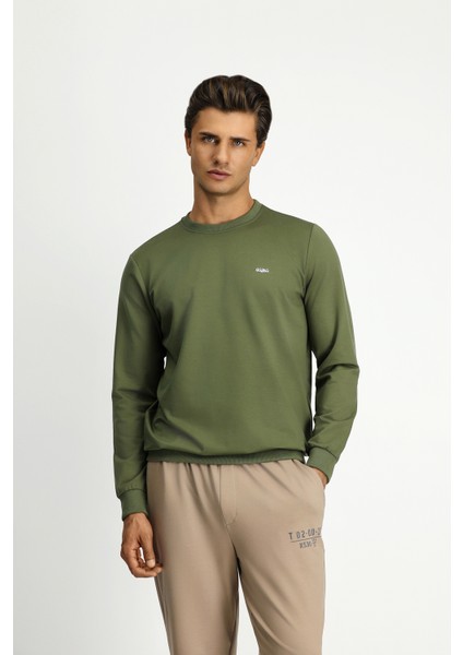 Bisiklet Yaka Regular Fit Nakışlı Pamuklu Sweatshirt fırsatları