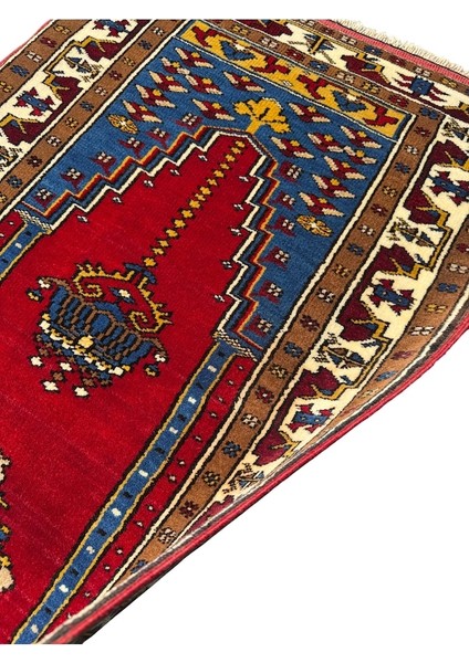 El Dokuma Sıfır Yahyalı Seccade 74X120 Kök Boya Kırmızı Yün Namazlık Kırmızı modelleri