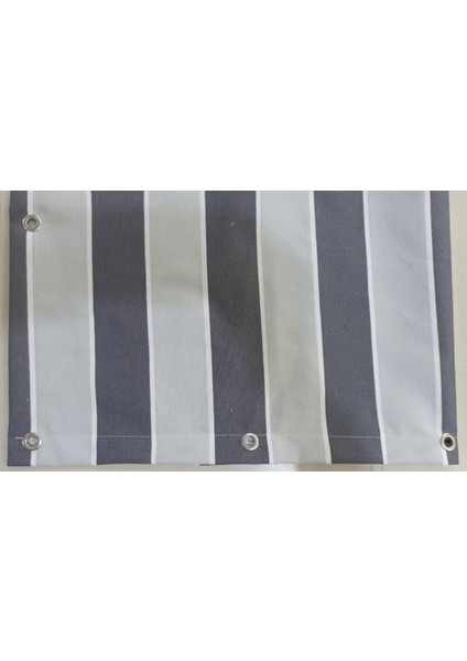 Balkon Perdesi Kuş Gözü Ölçü Seçenekli Gri-Gri Çizgili fırsatları