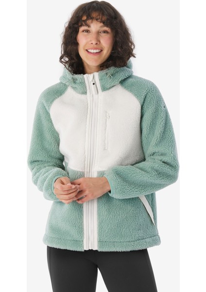 Quechua Kadın Sıcak Tutan Outdoor Polar Kışlık Mont/kar Montu - Yeşil - SH900