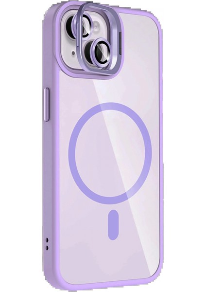 Apple iPhone 14 Remim Lensli Magsafe Standlı Kapak - Lila fiyatları