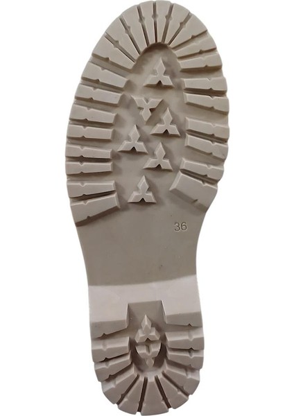 Kadın Fermuarlı Bağcıklı Kalın Taban Kadın Bot Bej fırsatları