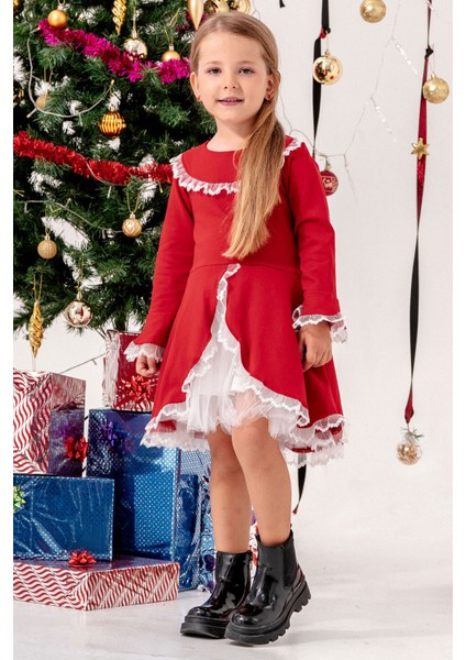 Güpürlü Kız Çocuk Noel Elbise fiyatları