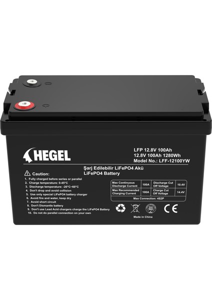 Lityum Akü 12.8V 100AH Lifepo4