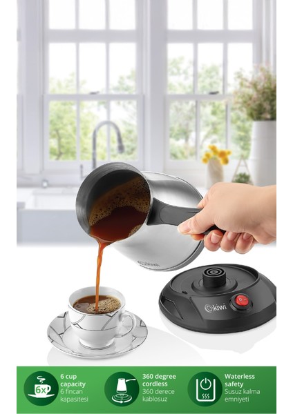 Metalik Türk Kahvesi Makinesi Kcm 7512, Pratik ve Şık Tasarım fiyatları