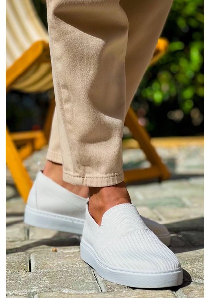 KB-114 Kuback Beyaz Triko Yüksek Taban Bağcıksız Günlük Erkek Ayakkabı fiyatları