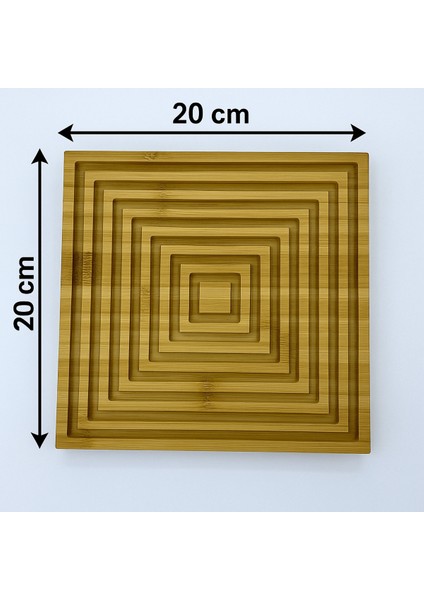 4'lü Bambu Ahşap Sunum Tahtası 20X20 Kare Servis Altlığı, Doğal ve Şık Sunum Seti indirimleri