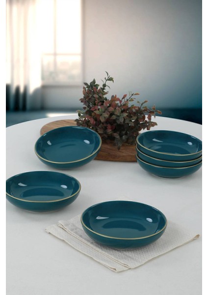 Petrol Mavisi Gold File Halka Çerezlik ve Sosluk, 13 Cm, 6 Adet, Şık ve Kullanışlı Set