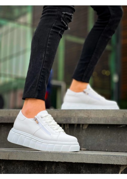 KB-X155 Kuback Beyaz Cilt Detaylı Beyaz Yüksek Taban Günlük Spor Ayakkabı fiyatları