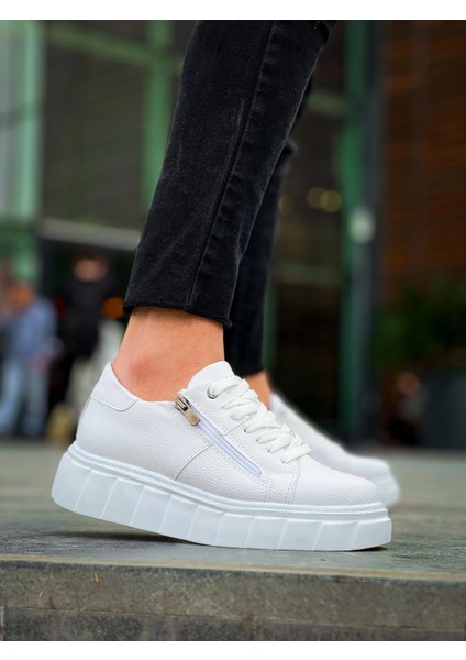 KB-X155 Kuback Beyaz Cilt Detaylı Beyaz Yüksek Taban Günlük Spor Ayakkabı fırsatları