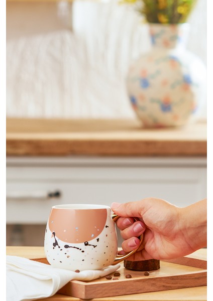 Bej Renkli 380 ml Suluboya Desenli Kupa, Şık ve Kullanışlı Tasarım fiyatları