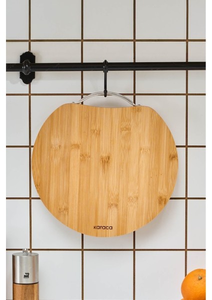 Büyük Yuvarlak Bambu Kesme Tahtası, 28 Cm, Doğal ve Şık Tasarım